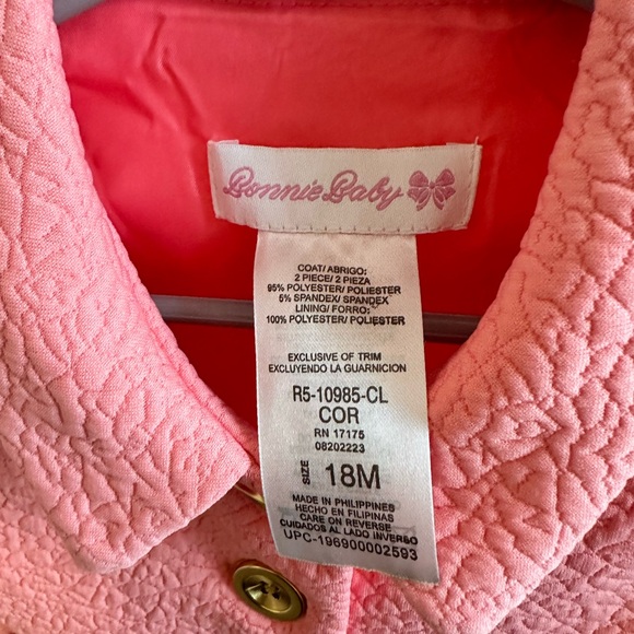 NWT Bonnie Baby Pink Jacket Size 18months - Picture 4 of 5